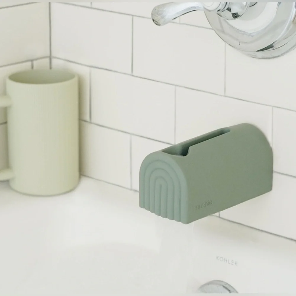 Mushie Bath Spout Cover Soft Silicone Faucet Safety Guard Cover Blush